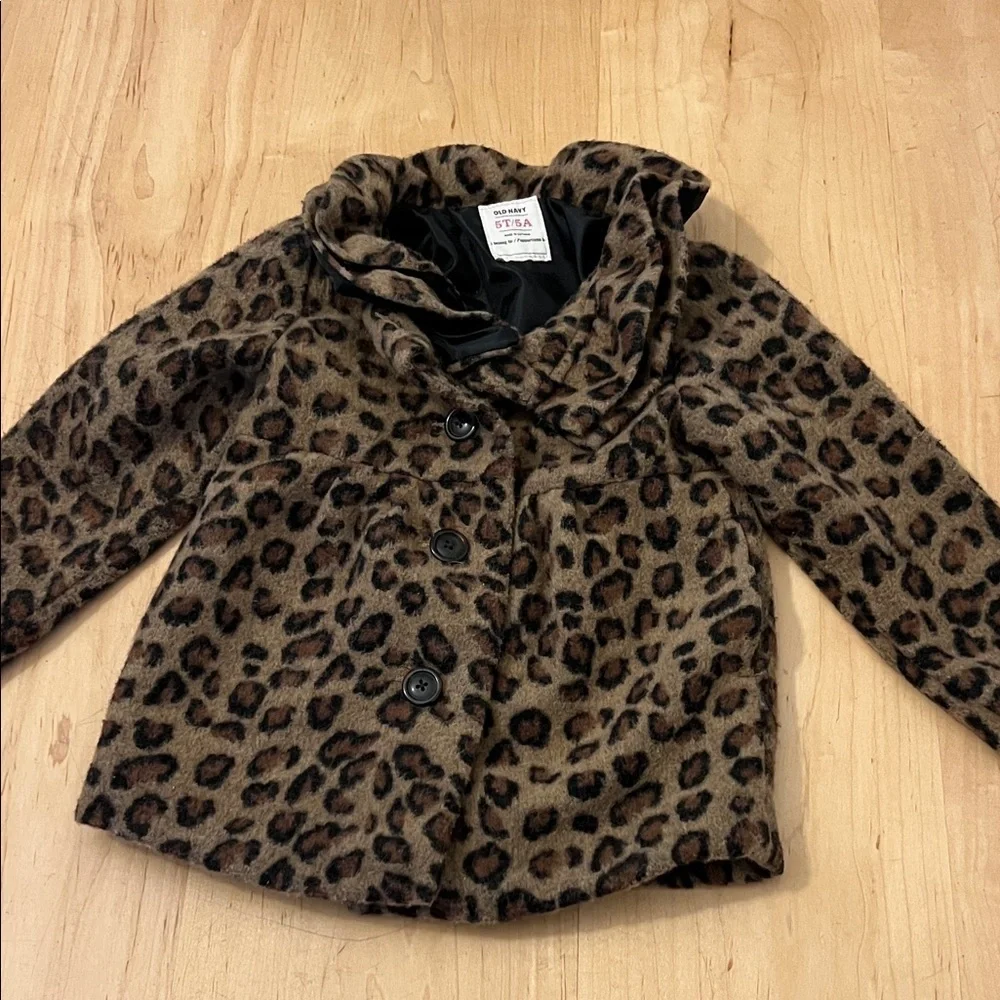 Old Navy Leopard Print Kids Pea Coat